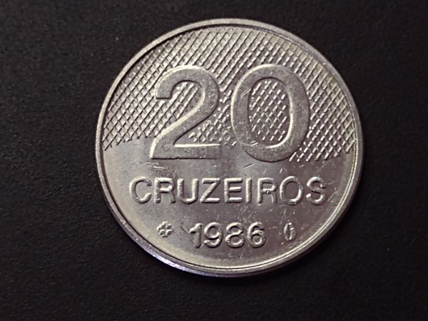 20 Cruzeiros - 1986 - inox - última data - MBC/S - 496L